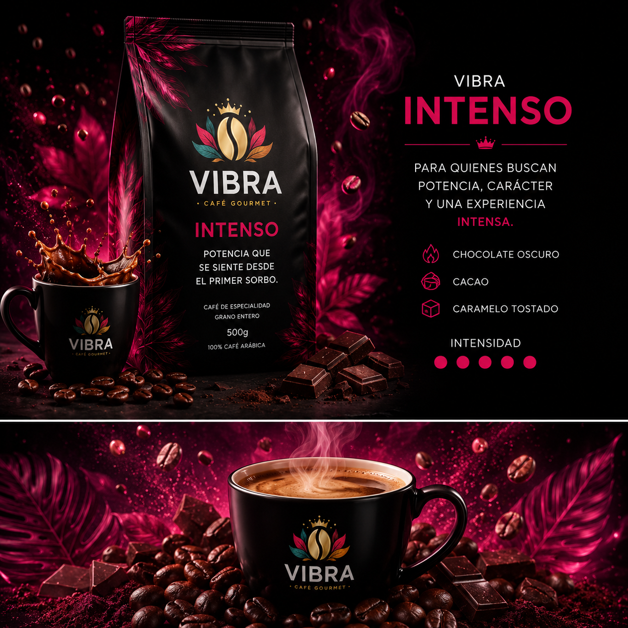 VIBRA INTENSO — 500g | Café Robusto | 100% Arábica Puro
